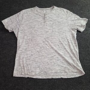 Nat Nast Luxury Originals Henley T-Shirt Men's XL Gray Short Sleeve Cotton Blend